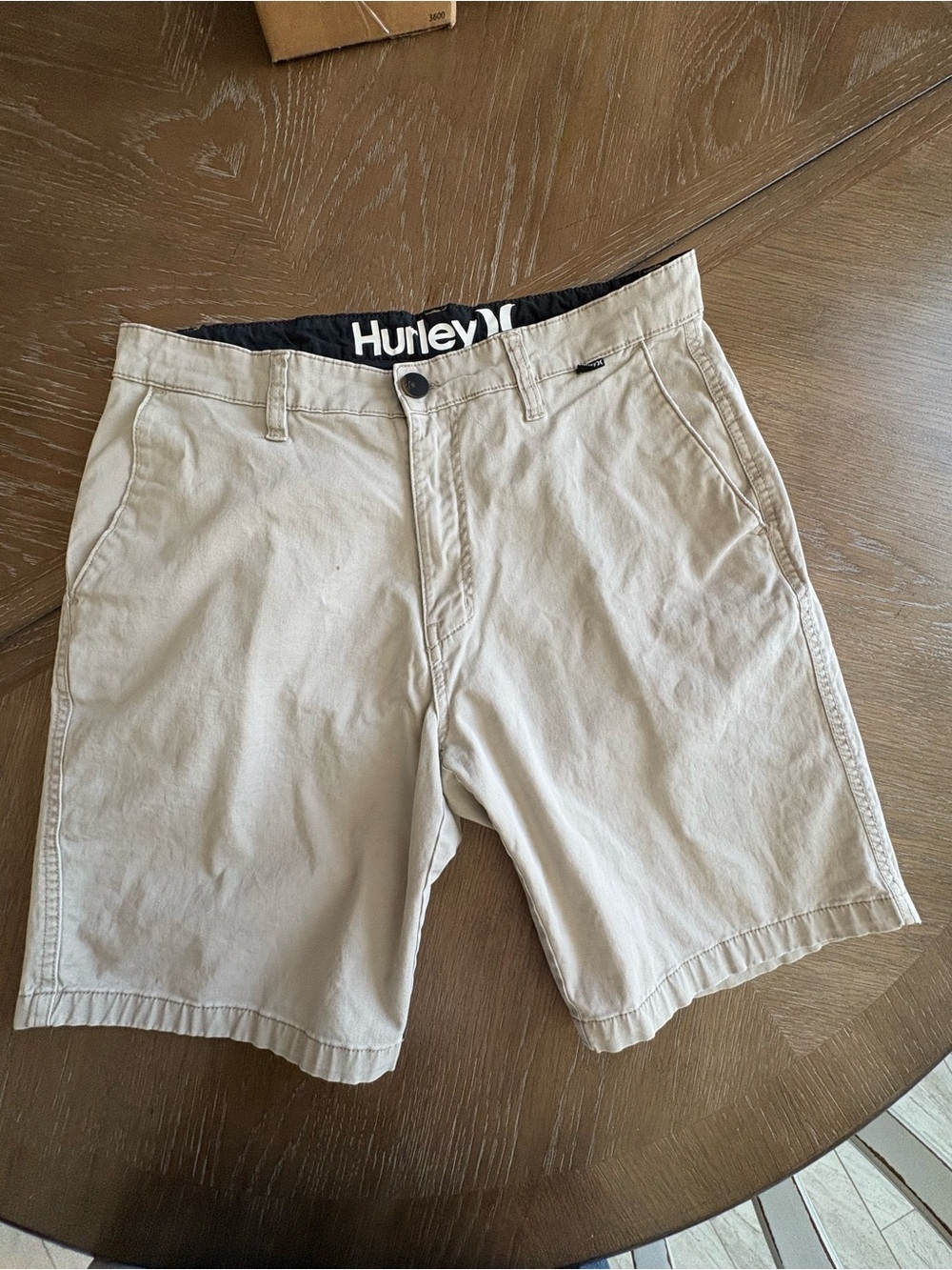 Hurley Men's Beige Flat Front Casual Shorts